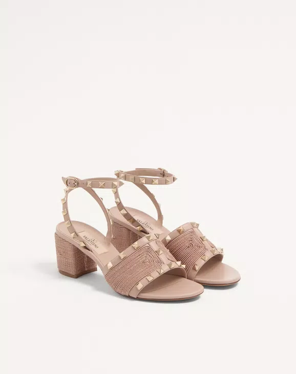 Valentino Rockstud Calfskin Sandal With Cornely Embroidery 60Mm - Image 6